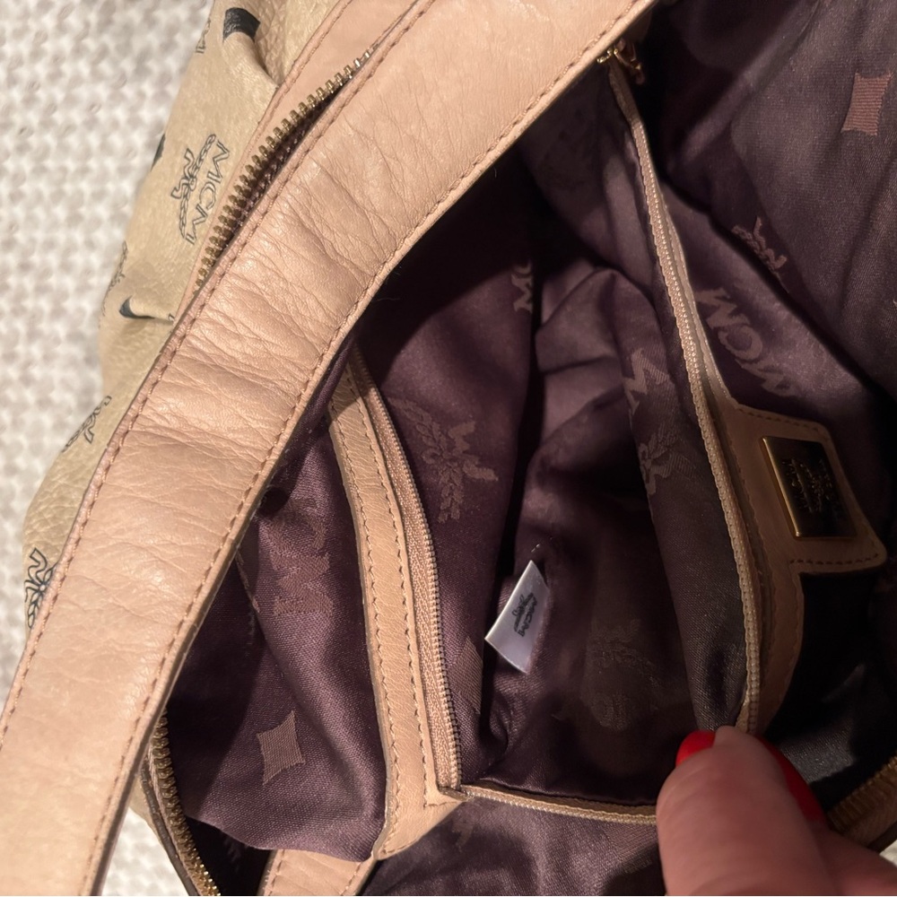MCM Tan Monogram Hobo Bag - Picture 6 of 7